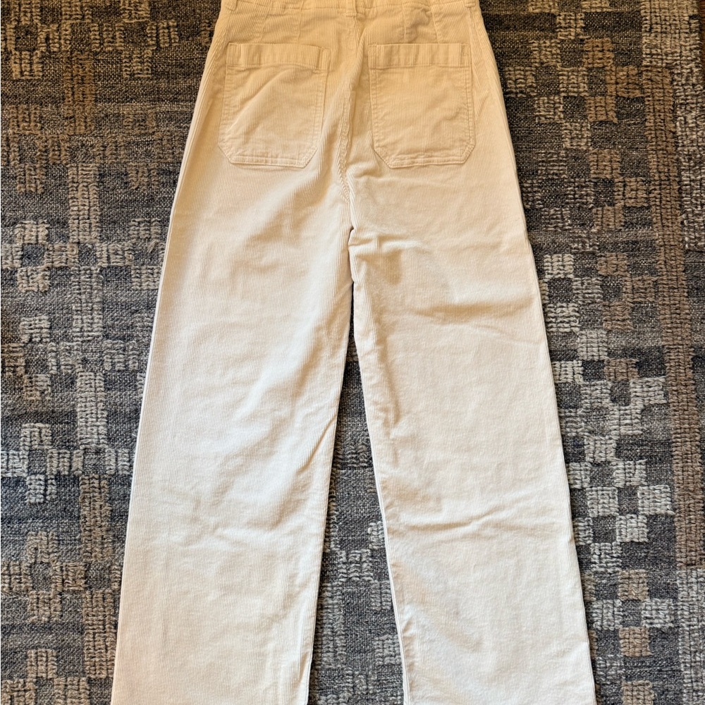 Anthropologie Maeve Colette Corduroy Pants - Ivory - size 26 - Picture 5 of 5
